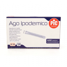 Ago Ipodermico G18 1 1/2 Luer Lock Pic Solutions 100 Pezzi