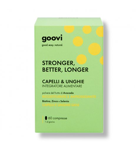 Goovi Capelli e Unghie 60 Compresse Integratore con Avocado Biotina e Zinco - The Good Vibes Company Srl