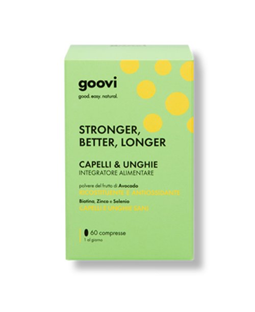 Goovi Capelli e Unghie 60 Compresse Integratore con Avocado Biotina e Zinco - The Good Vibes Company Srl