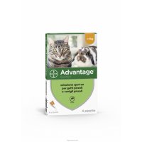 Advantage antiparassitario 4 Pipette 0,4ML Spot-On per Gatti e Conigli 0,4 ml