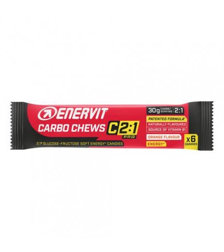 Enervit Carbo Chews C 2:1 Pro Caramelle Gommose Energetiche Gusto Arancia 30g