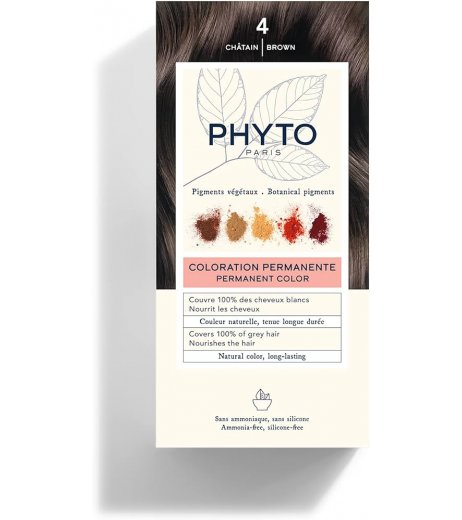 Phytocolor Color Kit 4 Castano 1 latte 50 ml + 1 crema 50 ml + 1 maschera 12 ml