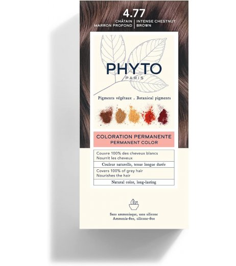 Phyto Phytocolor 4.77 Castano Marrone Intenso Colorazione Permanente Senza Ammoniaca Copertura Capelli Bianchi