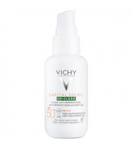 Vichy Capital Soleil UV Clear Fluido Anti-Imperfezioni Protezione Solare Molto Alta SPF 50 40 Ml