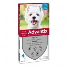 Advantix: 4 Pipette Antiparassitario Per cani 4-10kg