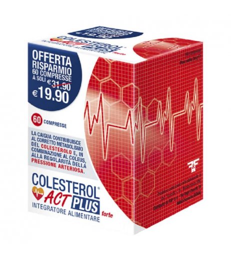 Colesterol Act Plus Forte 60 compresse integratore per abbassare il colesterolo - F&F Srl