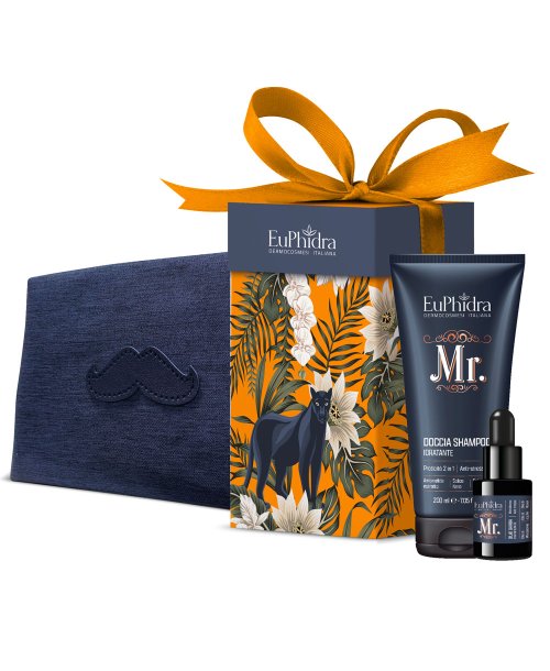Euphidra Cofanetto Uomo 3pezzi -Doccia shampoo+Pochette+Olio Barba
