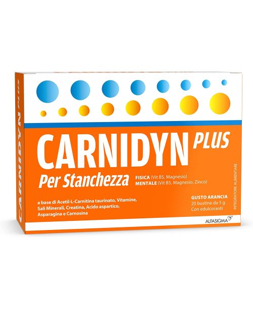 Carnidyn Plus 20 Bustine integratore per stanchezza fisica e mentale