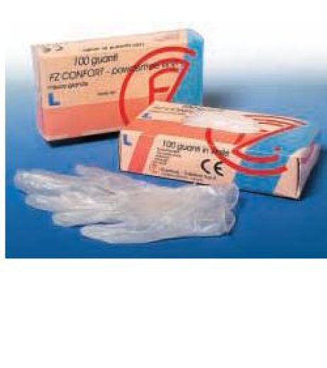 GUANTO IN VINILE CONFORT MISURA LARGE ANTIADERENTE BIOCOMPATIBILE UTILIZZABILE ANCHE A CONTATTO CON SOSTANZE ALIMENTARI 100 PEZZ