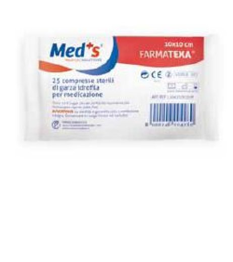 GARZA MEDS 12/8 10X10CM 25PZ