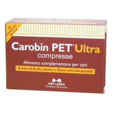 Carobin PET Ultra alimento complementare per cani utile a ripristinare il normale stato fisiologico e funzionale della mucosa intestinale riequilibrando la microflora di N.B.F. LANES SRL