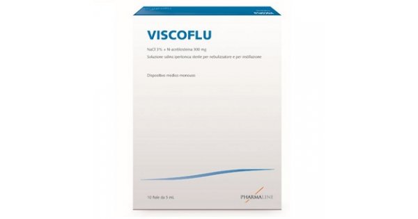 Pharma Line - Viscoflu 10 Fiale da 5ml - Soluzione Salina Ipertonica  Sterile per Nebulizzatore e Instillazione