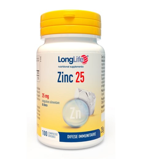 LONGLIFE ZINC 25MG 100CPR