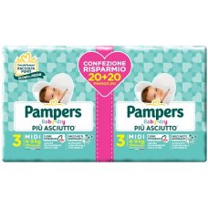 PAMPERS BABY DRYDUO DWCT MIDI 40 PEZZI