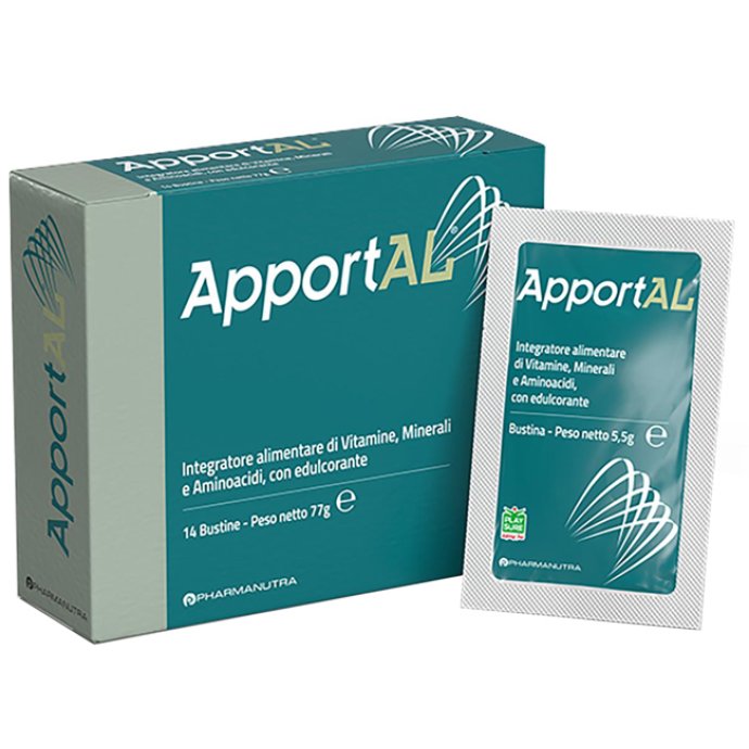 Apportal 14 bustine integratore per stanchezza con vitamine e minerali - Pharmanutra