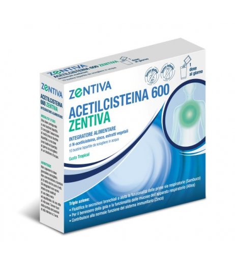 Zentiva Acetilcisteina 600 10 Bustine Gusto Tropical