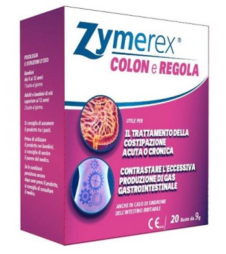 ZYMEREX COLON E REGOLA integratore per la costipazione e gas intestinali 20 BUSTINE 180 G