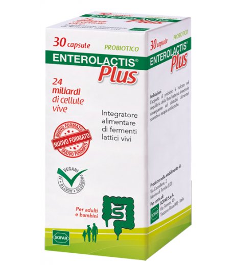 Enterolactis Plus 30 capsule integratore fermenti lattici vivi