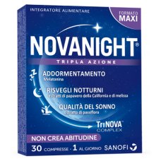 Novanight integratore Tripla azione per dormire 30 compresse di Sanofi