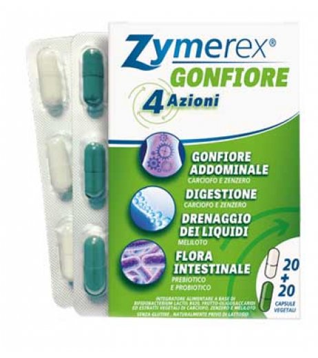 ZYMEREX GONFIORE 40 Capsule integratore flora intestinale gonfiore digestione Farmapro