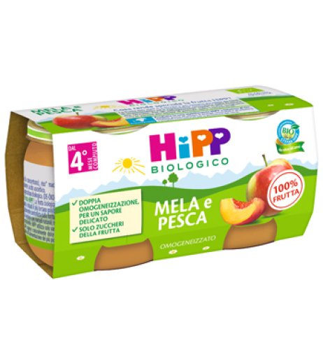 OMO HIPP Bio Mela/Pesca 2x80g