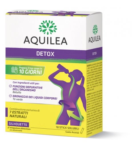 Aquilea Detox 10 stick solubili gusto ananas per depurare l'organismo