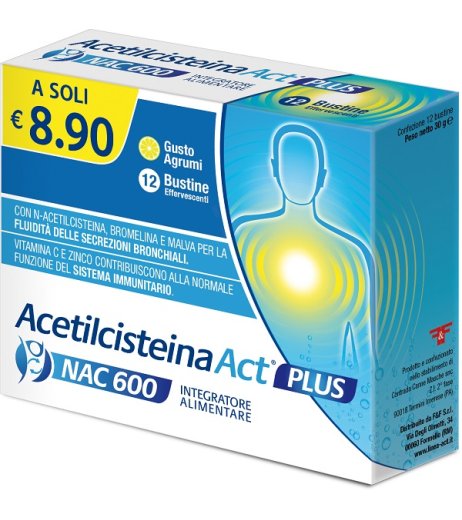 ACETILCISTEINA ACT 600 PLUS12B