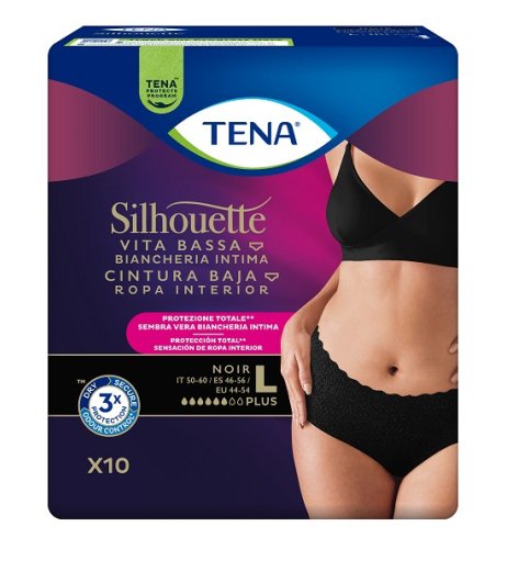 TENA SILHOUETTE Noir L VB 10pz