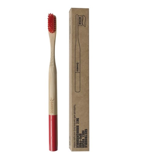 SPAZZOLINO BAMBOO MEDIUM ROSSO