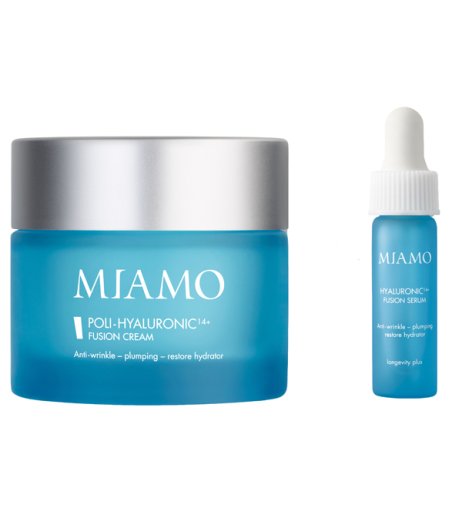 Miamo Poly-Hyaluronic 14+ Fusion Cream Crema Viso 50ml + Hyaluron 14+ Fusion Serum Siero 4ml Miamo Poly-Hyaluronic 14+ Fusion Cream Crema Viso 50ml + Hyaluron 14+ Fusion Serum Siero 4ml
