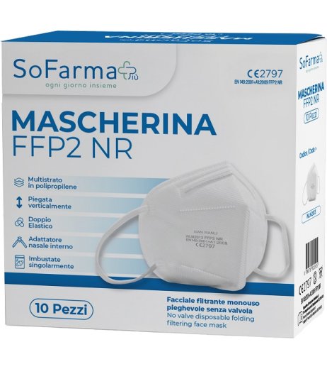 MASCHERINA FFP2 BIANCA 10PZ SF+