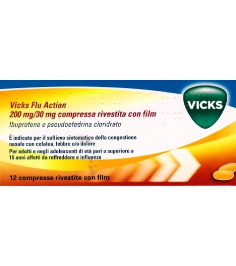 VICKS FLU ACTION*12CPR200+30MG
