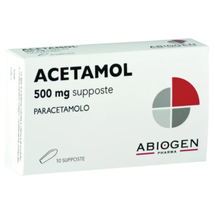 Acetamol 10 supposte da 500 mg di paracetamolo